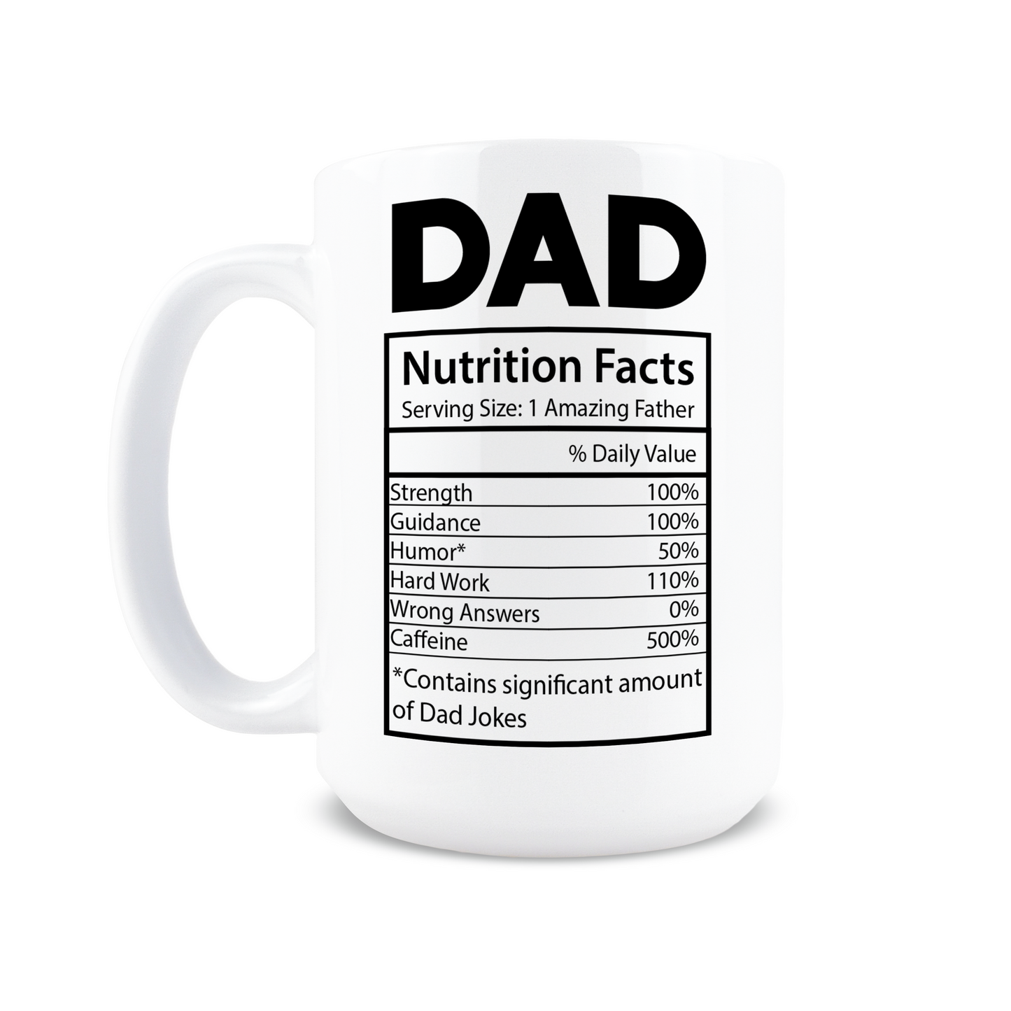 Dad Nutritional Facts Coffee Mug