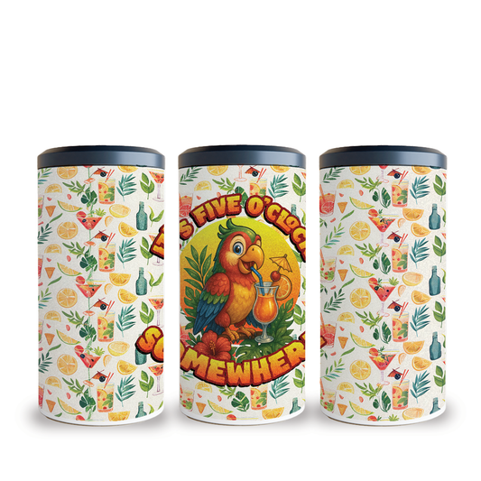4 in 1 Can Cooler - Five O'Clock Somewhere