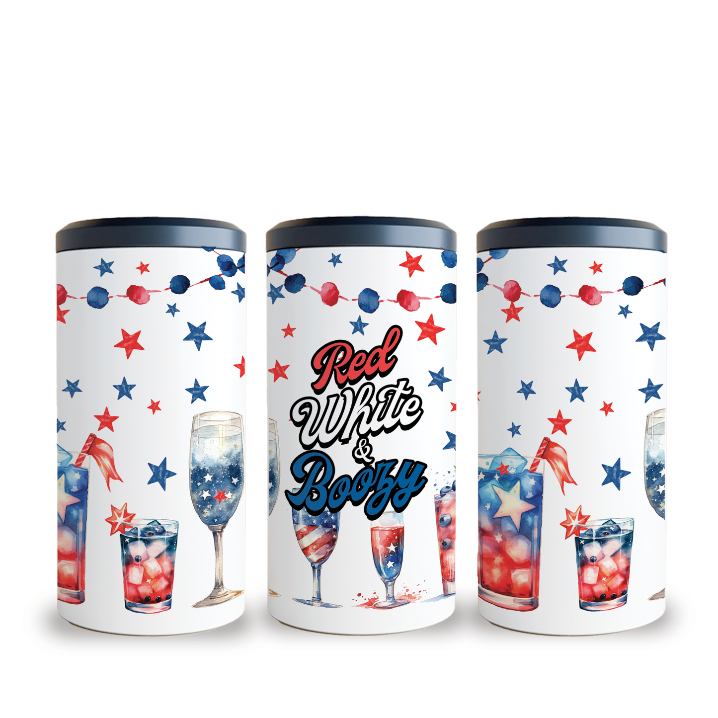 4 in 1 Can Cooler - Red White & Boozy