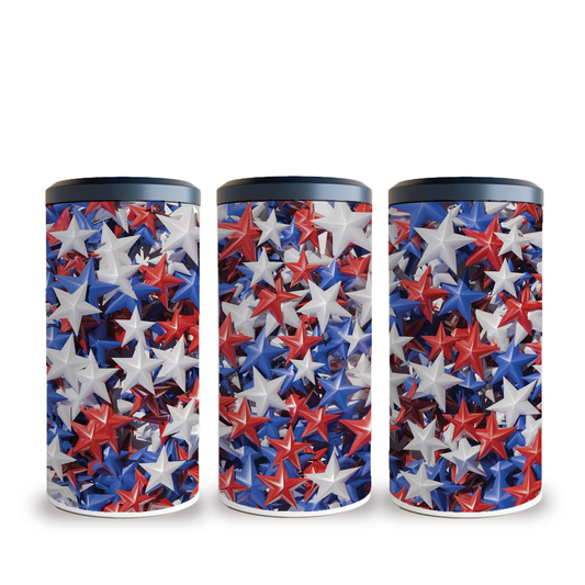 4 in 1 Can Cooler - Patriotic Stars