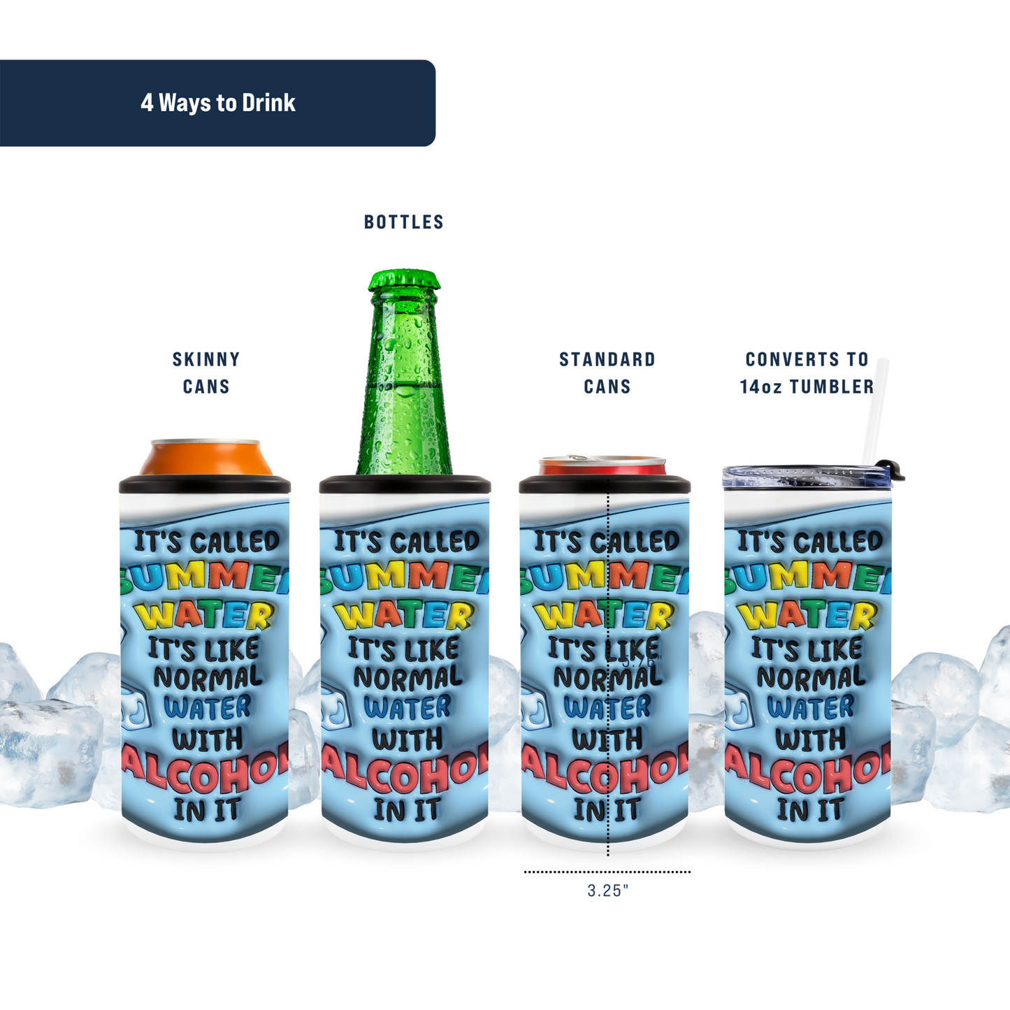 4 in 1 Can Cooler - Summer Water