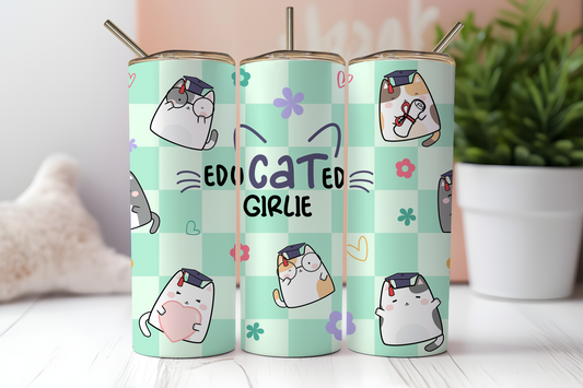 20oz Graduation Tumbler - Educated Girlie