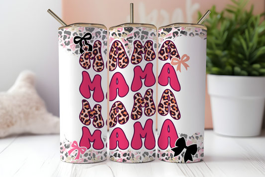 20oz Skinny Tumbler for Mom - Leopard Mama