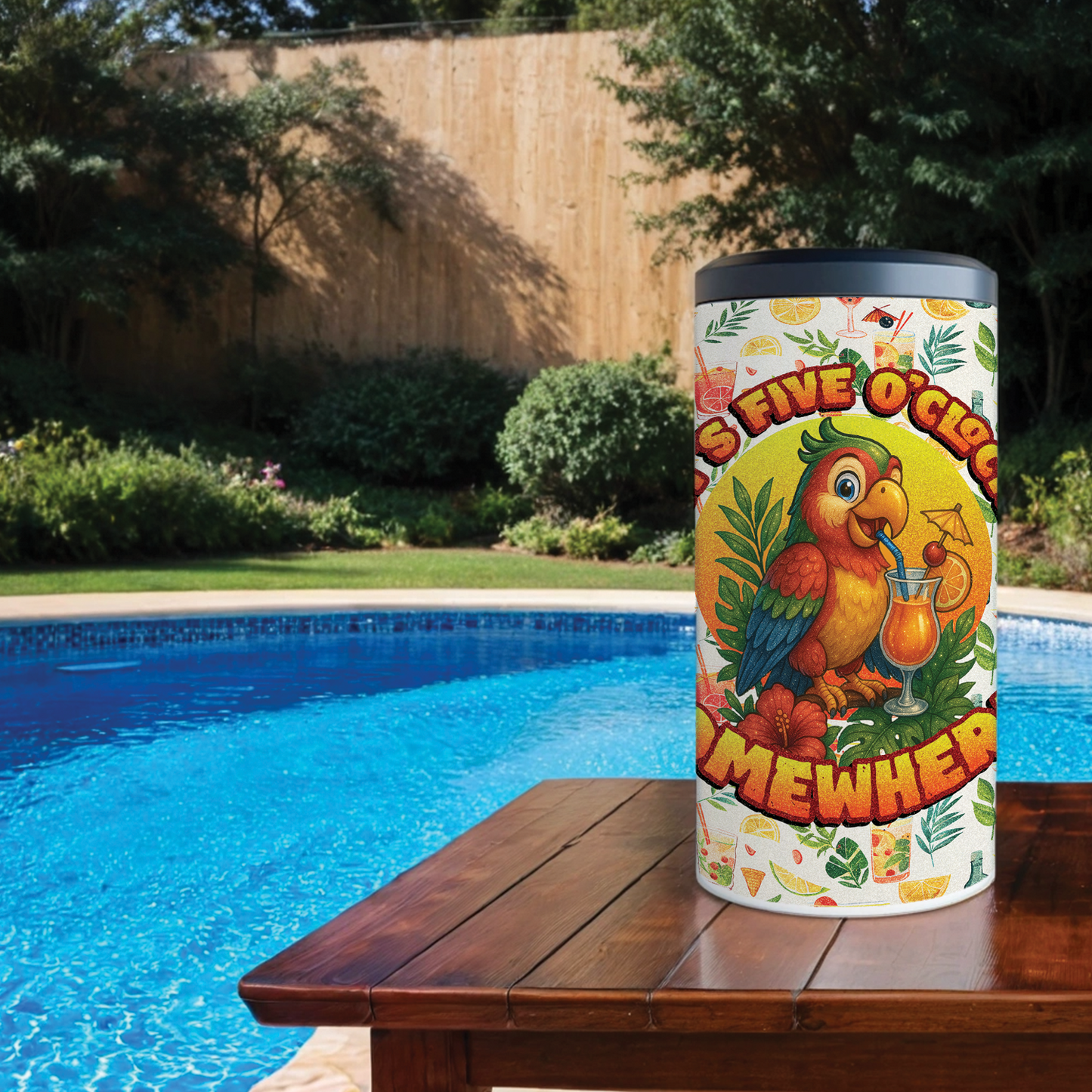 4 in 1 Can Cooler - Five O'Clock Somewhere