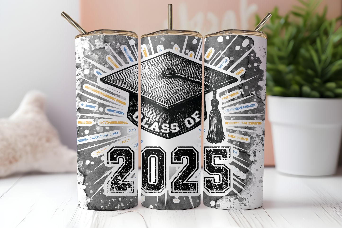 20oz Graduation Tumbler - Splatter Class of 2025