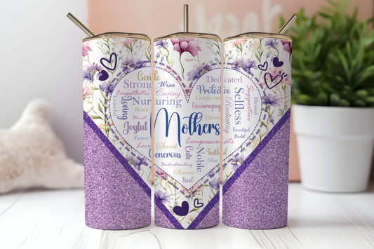 20oz Skinny Tumbler for Mom - Glitter and Grace
