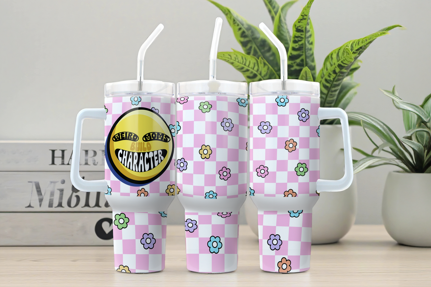 40oz Traveler Tumbler for Mom - Funky Smile