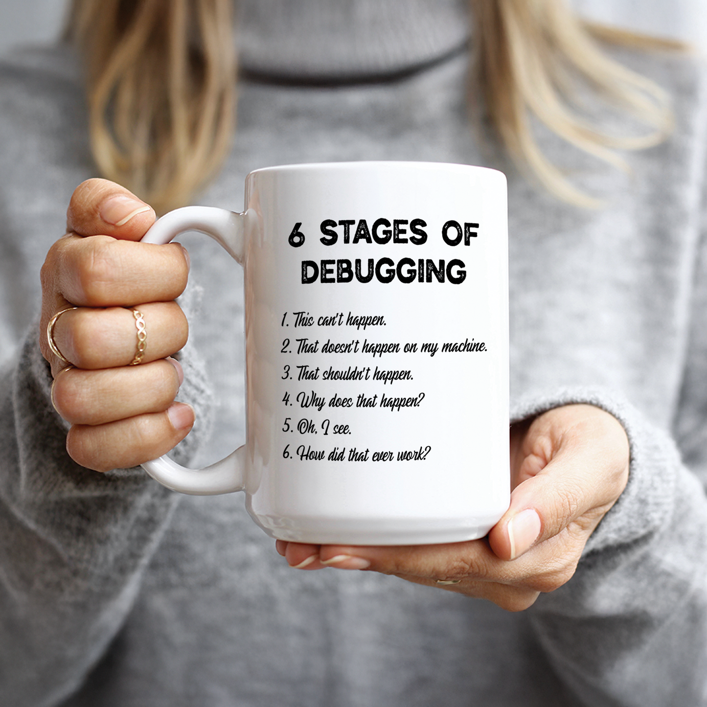 Stages Of Debugging Coffee Mug