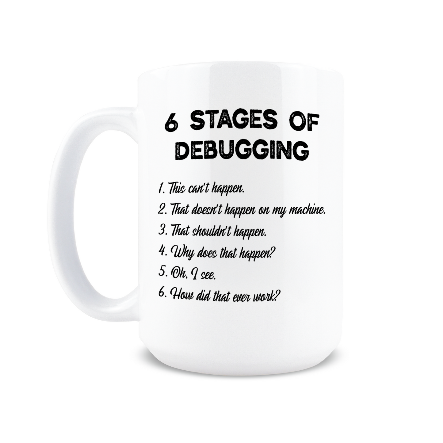 Stages Of Debugging Coffee Mug