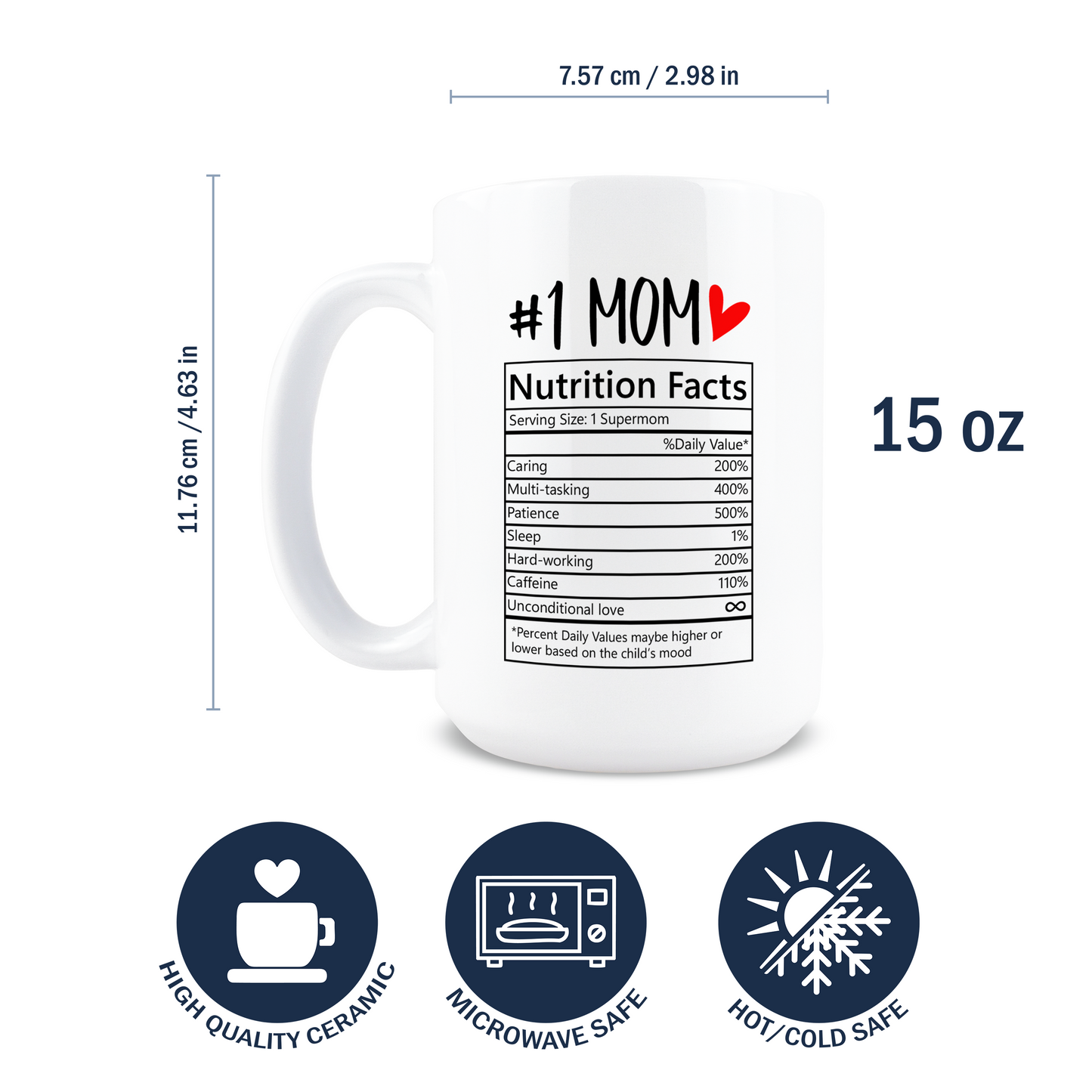 Mom Nutrition Facts Coffee Mug