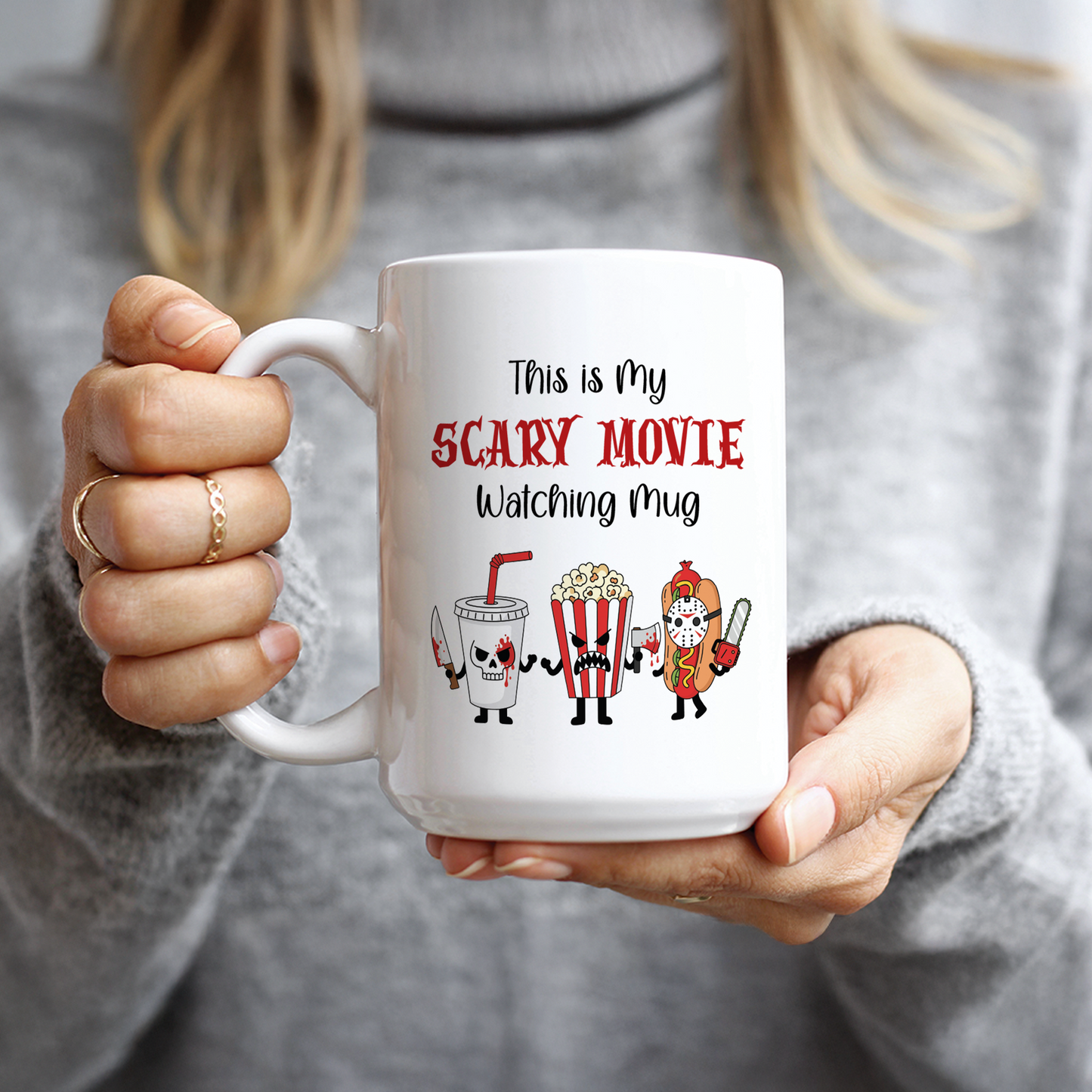 Scary Movie Watching Coffee Mug