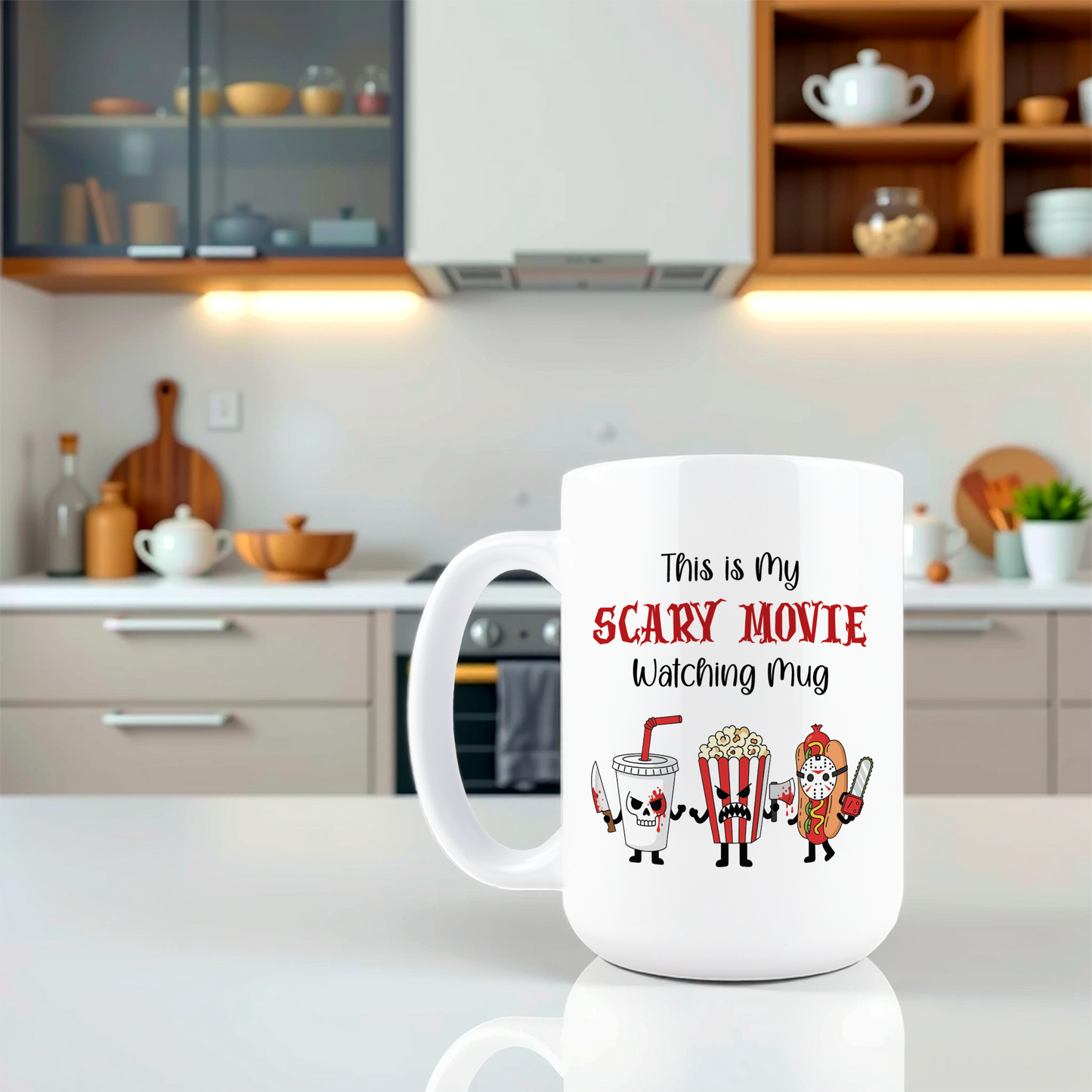 Scary Movie Watching Coffee Mug