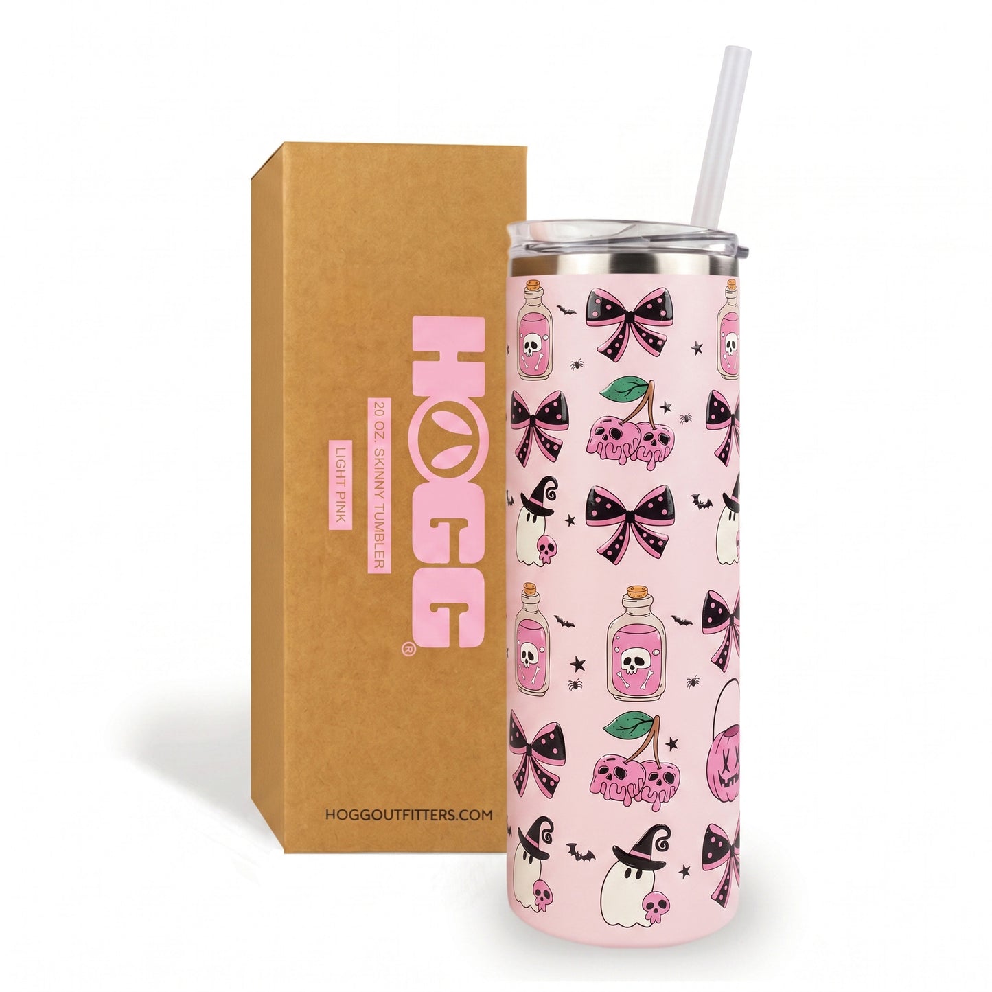 Halloween 20oz Skinny - Pink Spooky