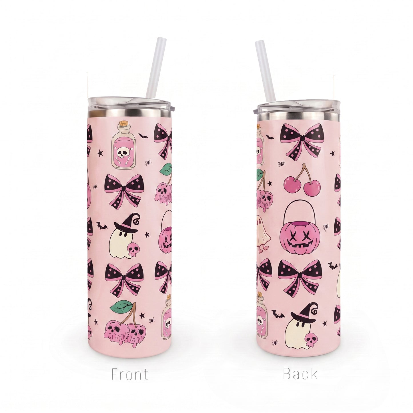 Halloween 20oz Skinny - Pink Spooky