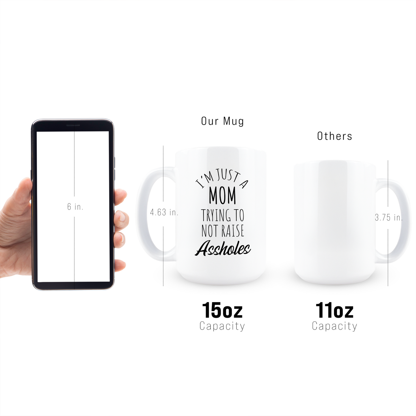 Mom Trying to Not Raise Assholes Coffee Mug