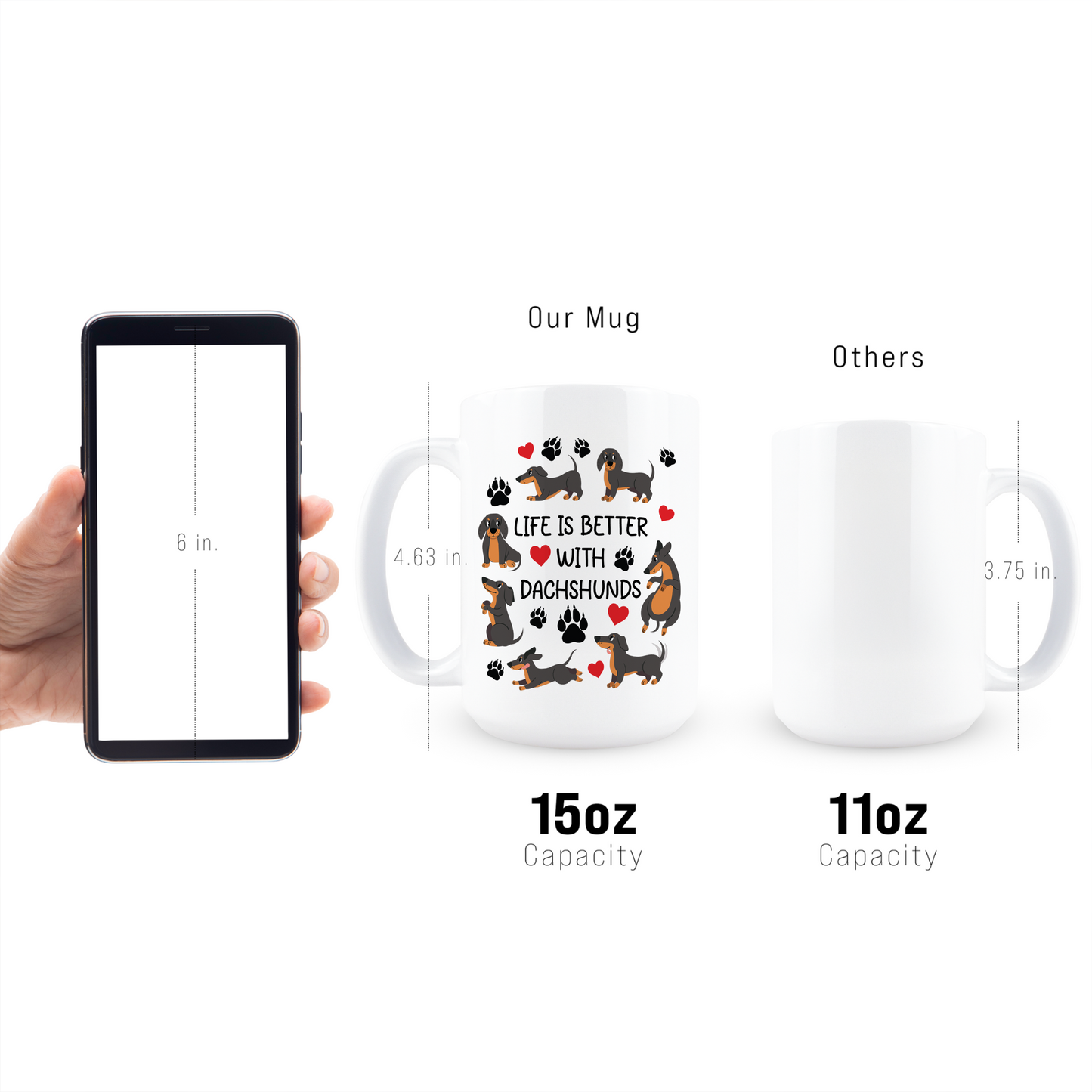 Life is Better With Dachshunds Coffee Mug