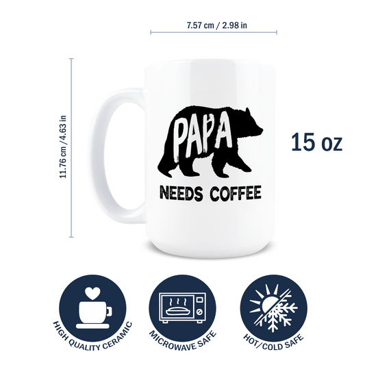 Papa Bear Needs Coffee Mug