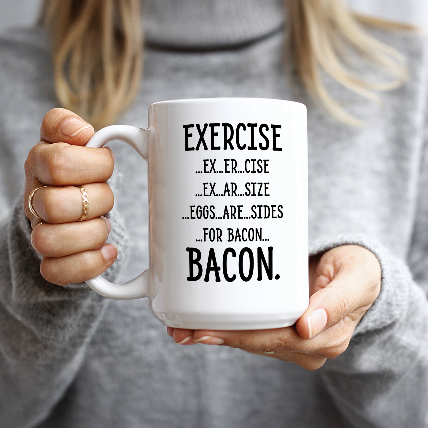 Exercise Bacon Coffee Mug