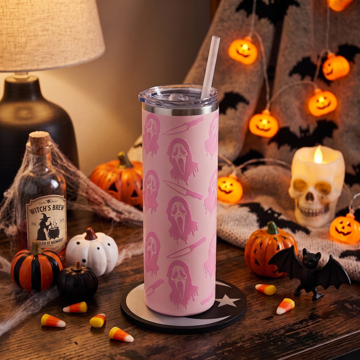 Halloween 20oz Skinny - Pink Scream