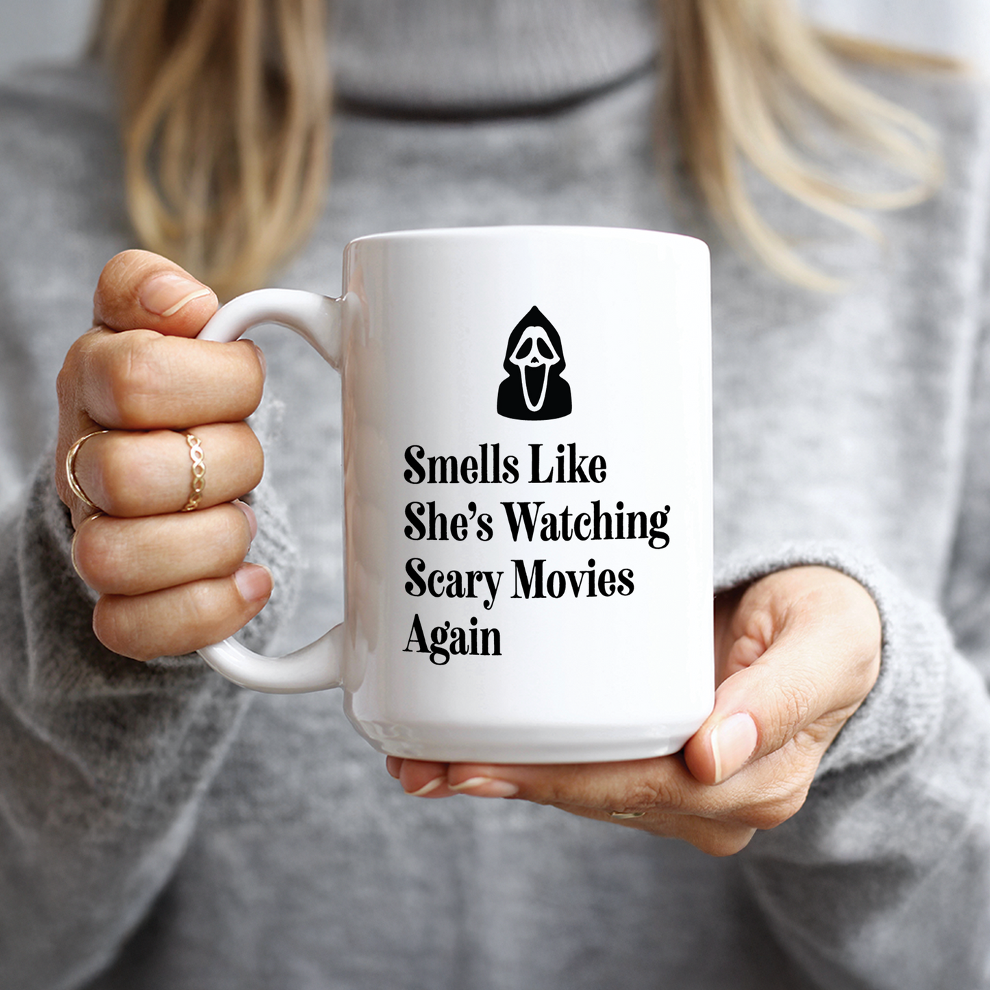 Smells Like She's Watching Scary Movies Coffee Mug