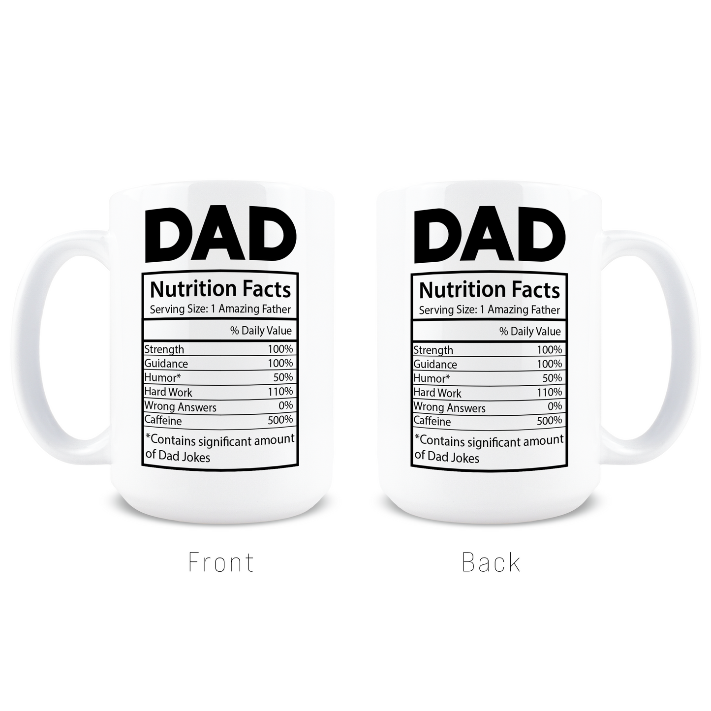 Dad Nutritional Facts Coffee Mug