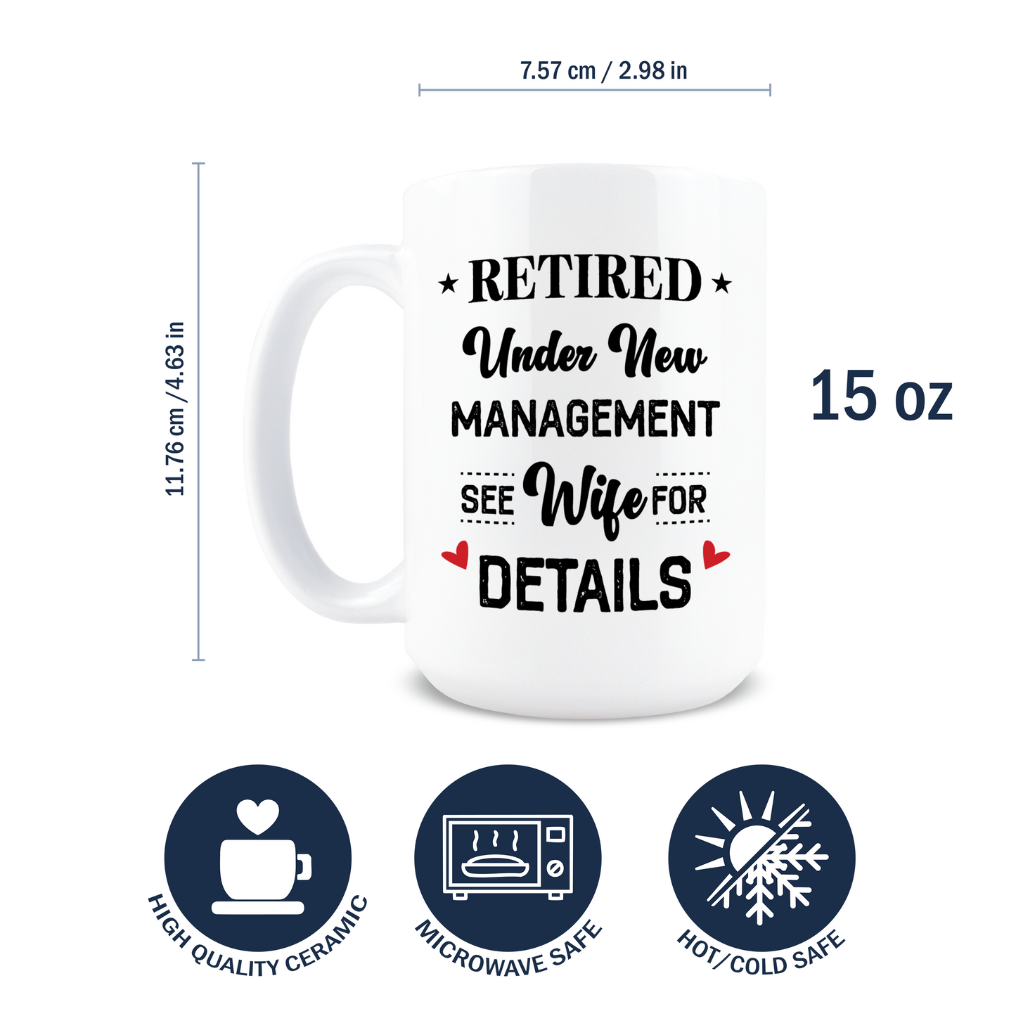 Retired Under New Management Coffee Mug