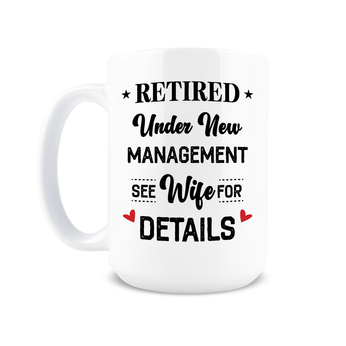 Retired Under New Management Coffee Mug