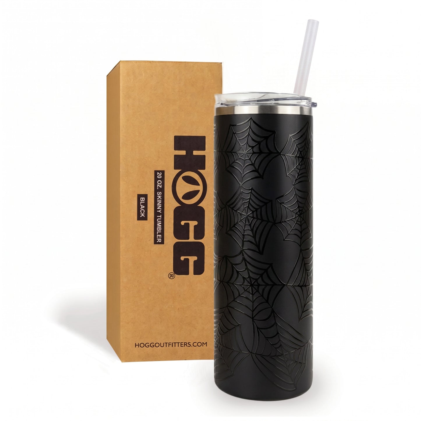 Halloween 20oz Skinny - Black Spiderwebs