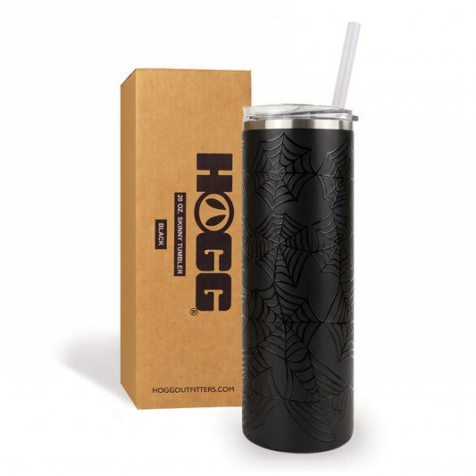 Halloween 20oz Skinny - Black Spiderwebs