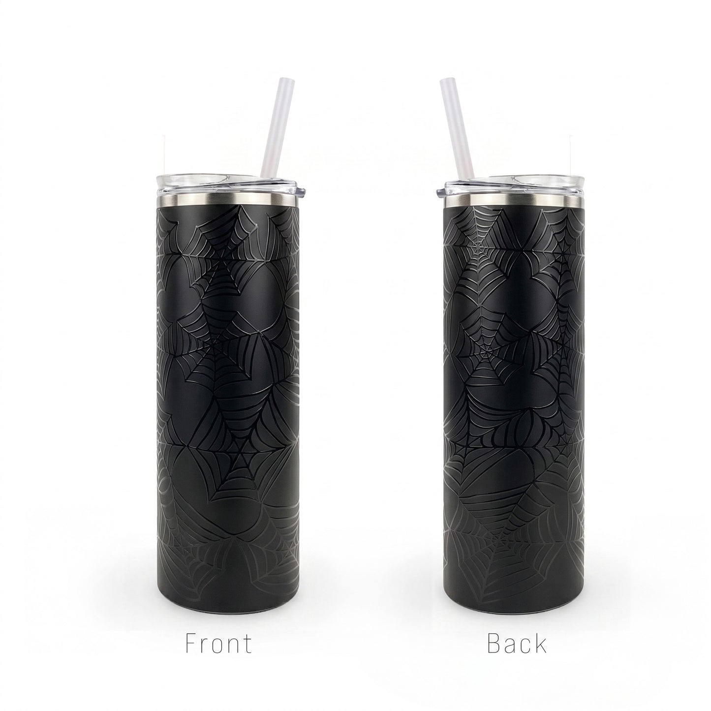 Halloween 20oz Skinny - Black Spiderwebs