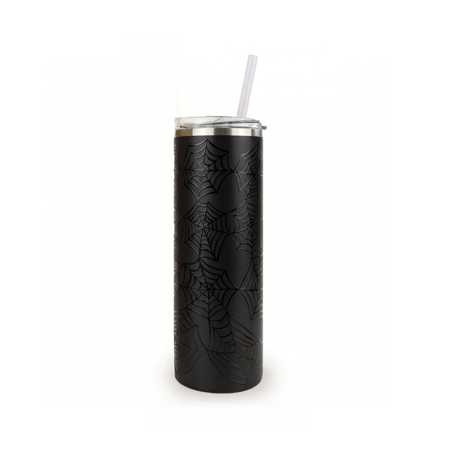 Halloween 20oz Skinny - Black Spiderwebs