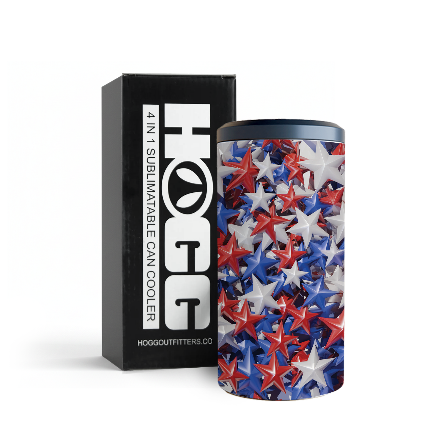 4 in 1 Can Cooler - Patriotic Stars