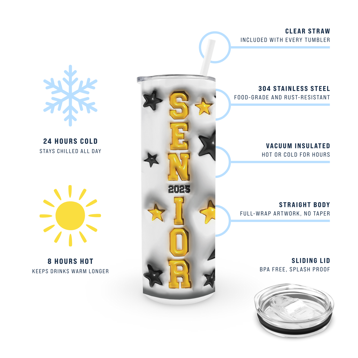 20oz Graduation Tumbler - 3D Seniors