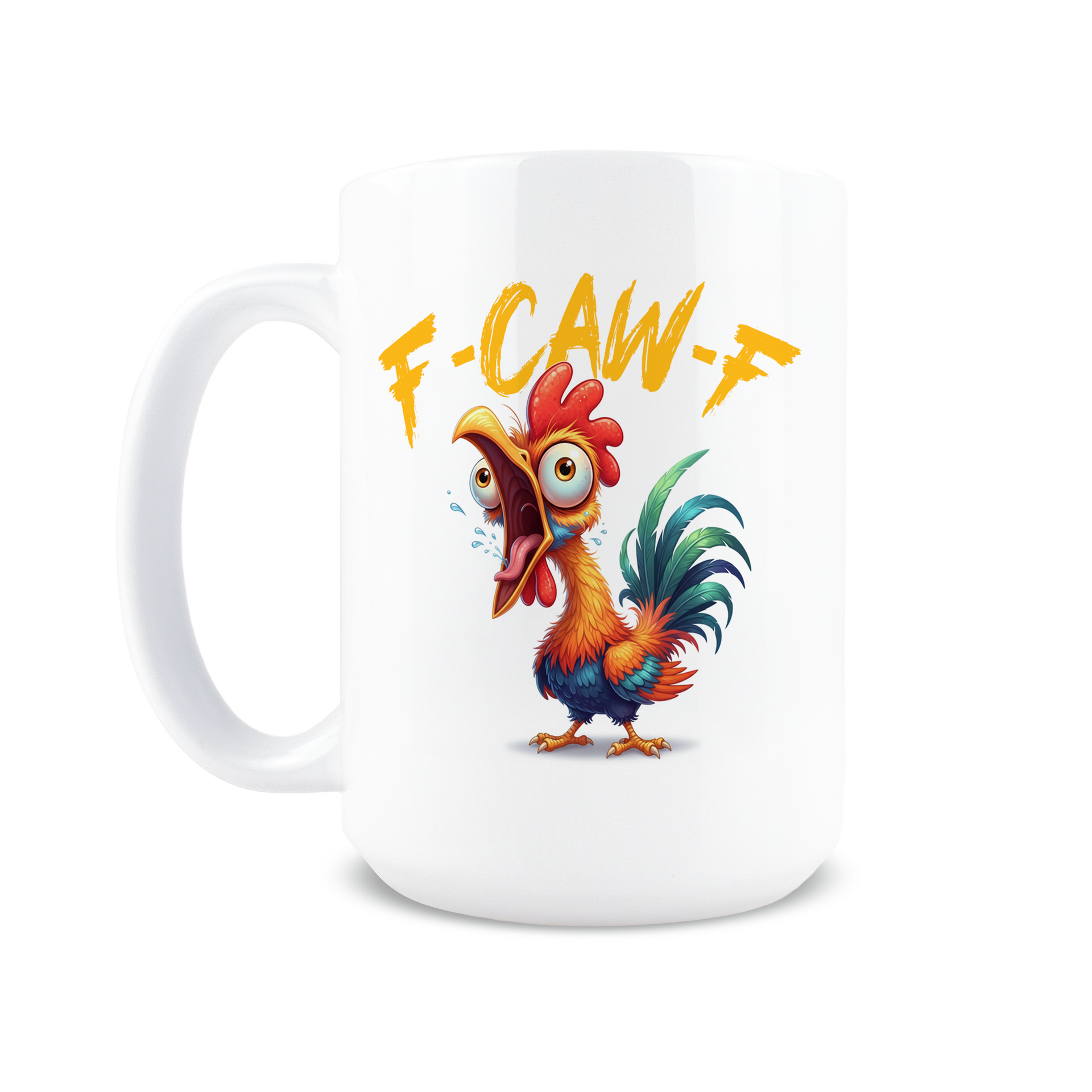 Funny 15oz Coffee Mugs - F-Caw-F Crow & Chicken Design