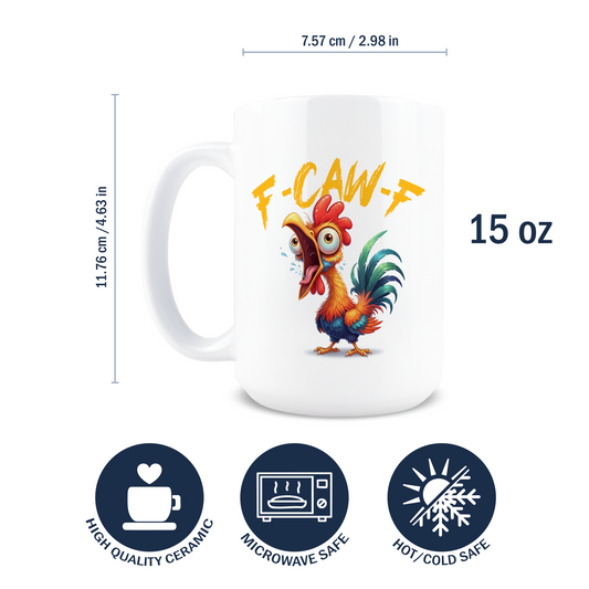 F Caw F – Crow and Chicken Coffee Mugs