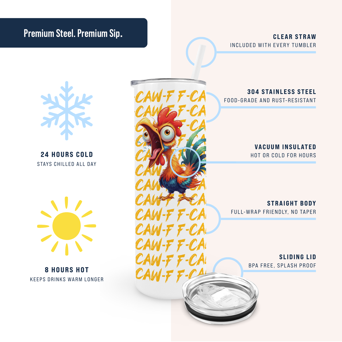 F-Caw-F 20oz Skinny Tumbler