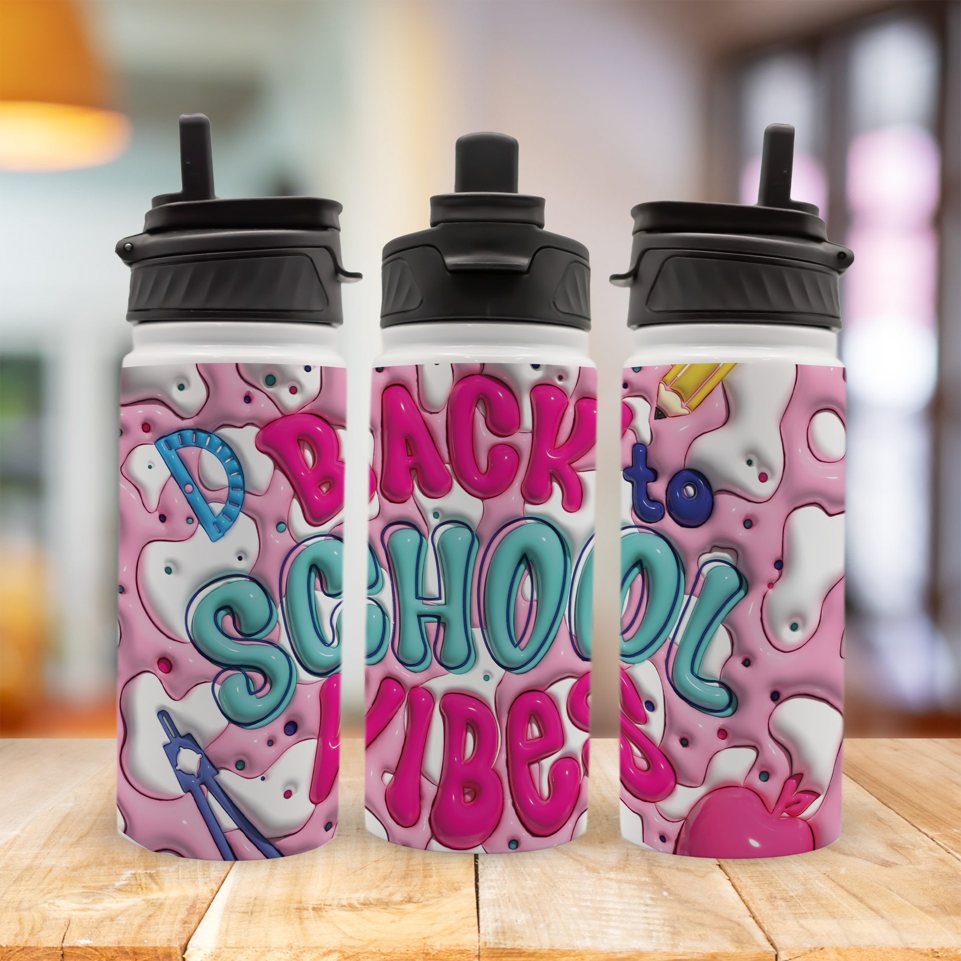 18oz Hydro Duo Tumbler with Straw - Back to School Vibes - Vacuum