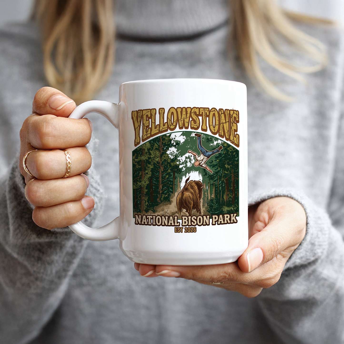 Bison Attack Coffee Mug