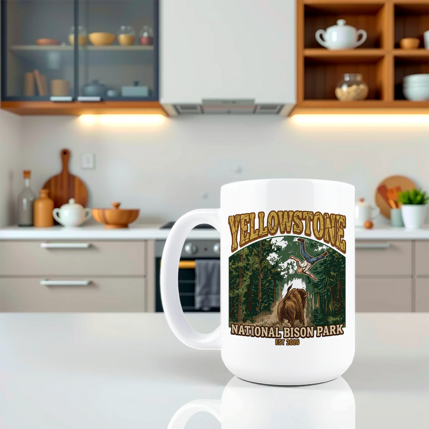 Bison Attack Coffee Mug