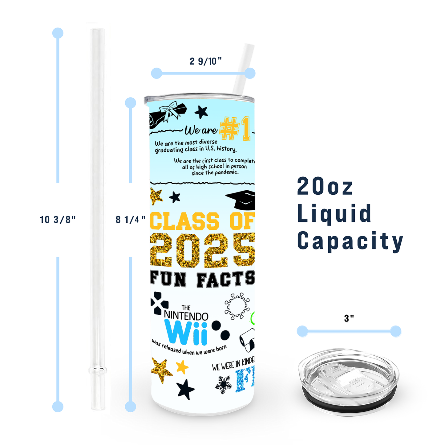 20oz Graduation Tumbler - Fun Facts
