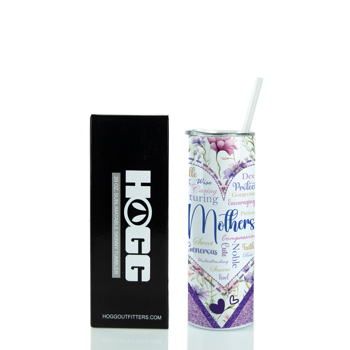 20oz Skinny Tumbler for Mom - Glitter and Grace