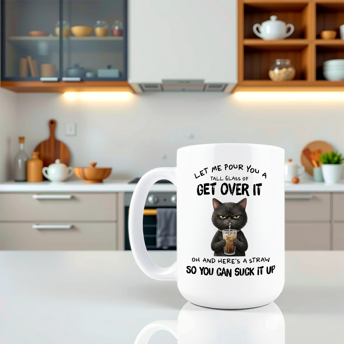 Get Over It Cat Coffee Mug