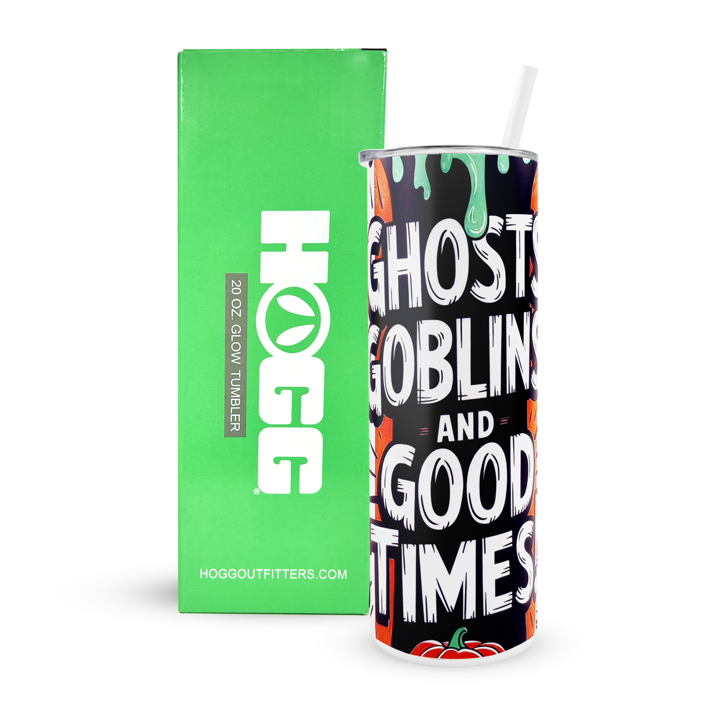 Halloween 20oz Glow in the Dark Tumbler - Ghosts Goblins and Good Times