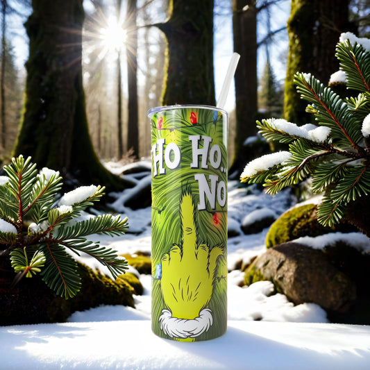 Christmas 20oz Skinny Tumbler - Ho Ho No