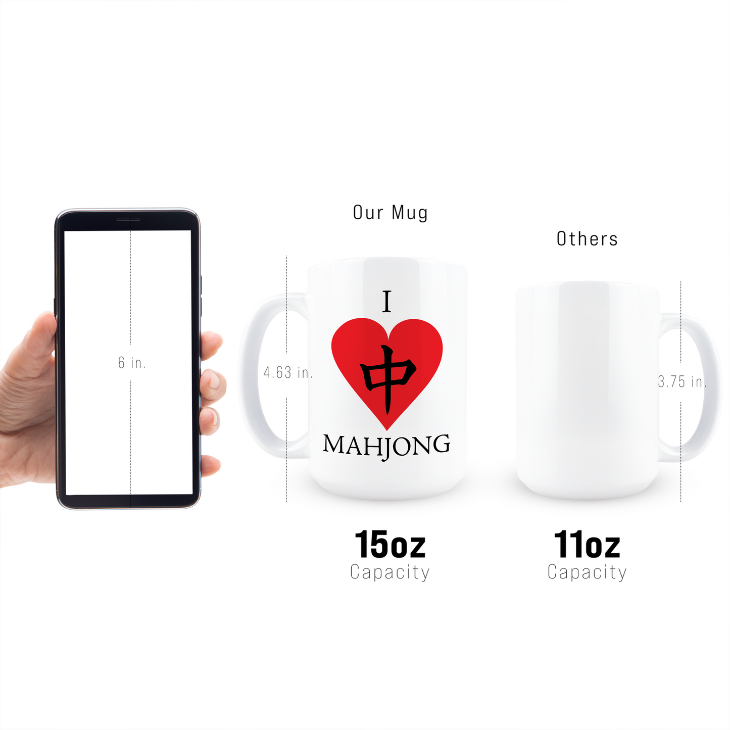 Full wrap view of Mahjong Red Dragon heart design