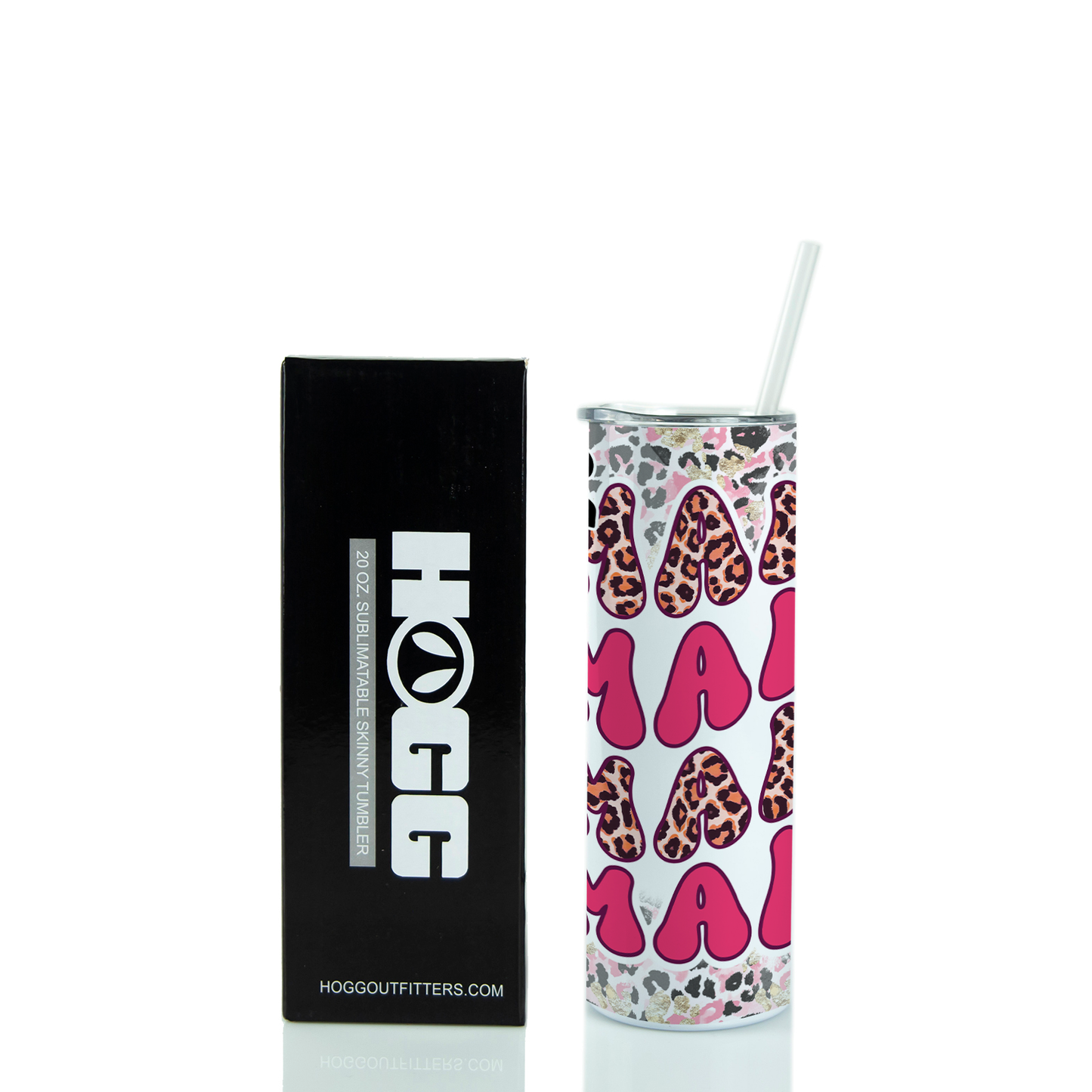 20oz Skinny Tumbler for Mom - Leopard Mama
