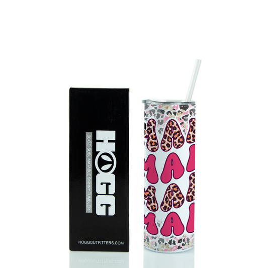 20oz Skinny Tumbler for Mom - Leopard Mama
