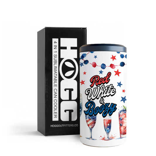 4 in 1 Can Cooler - Red White & Boozy