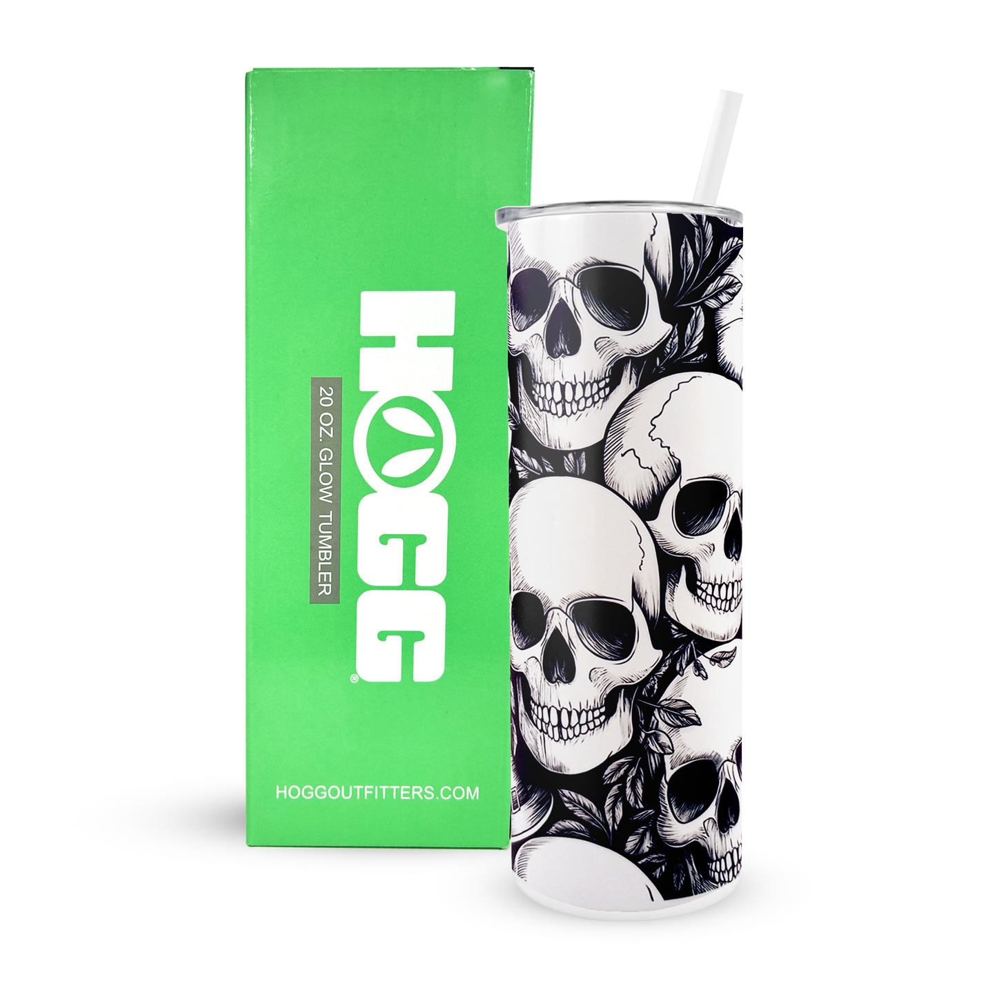 Halloween 20oz Glow in the Dark Tumbler - Skulls