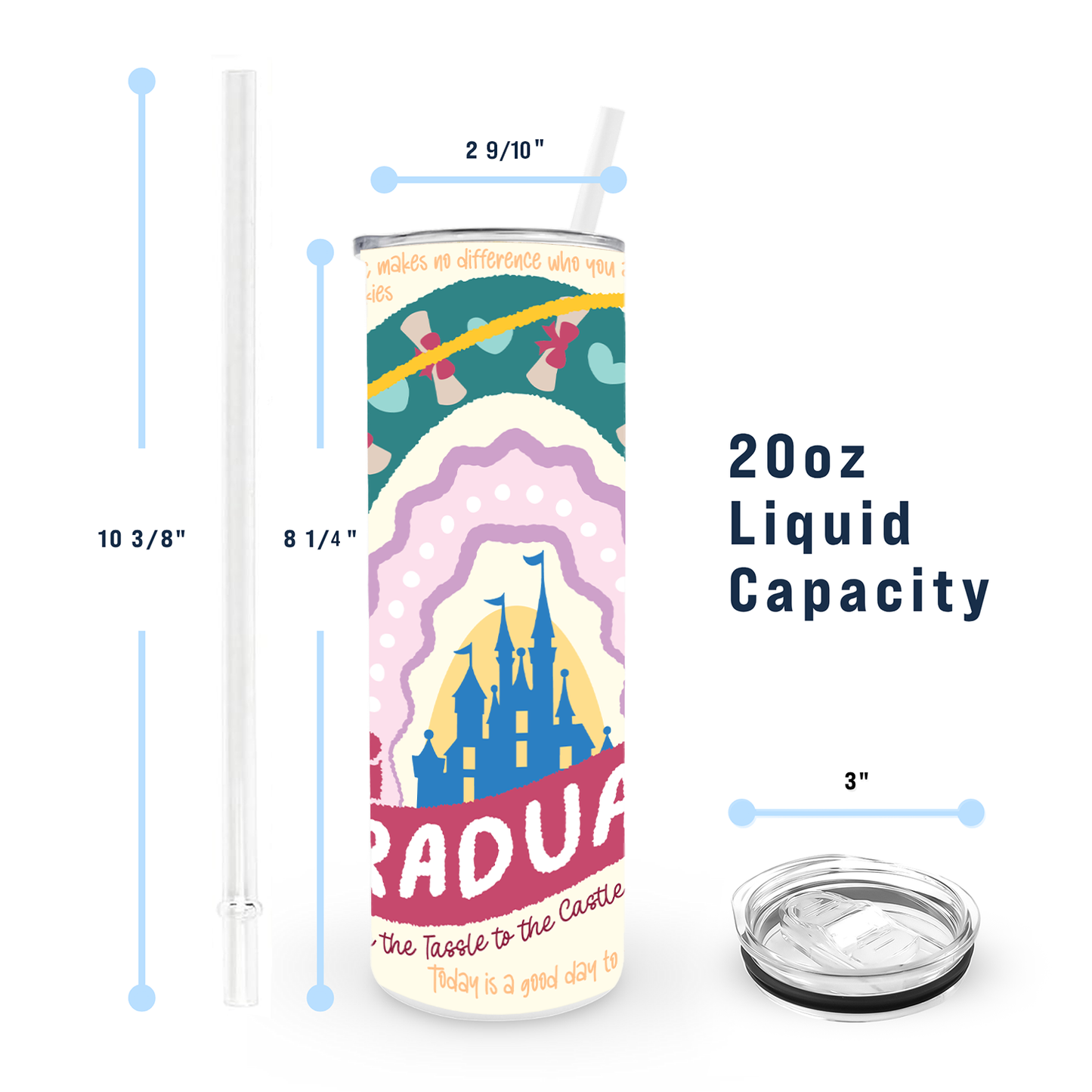 20oz Graduation Tumbler - Tassel to the Castle